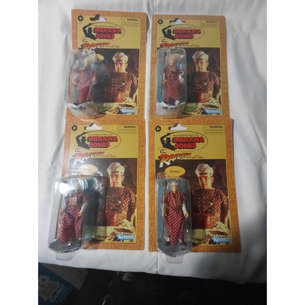 4 pack of Indiana Jones Raiders Of The Lost Ark Belloq Figure Kenner Retro